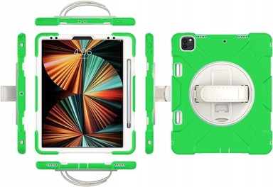 NIKCORP Zaštitna maska za iPad Pro 12,9" (2018/2020/2021) s rotirajućim stalkom 360° i držačem za olovku, zelena